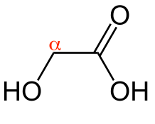 A drawing of an amino acid molecule with the letter ' a '